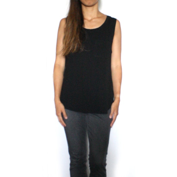 plain black tunic top