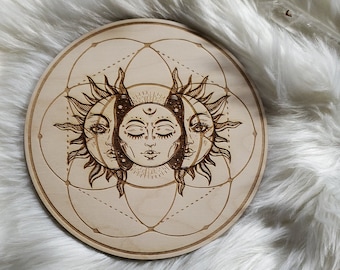Sun and Moon Seed of Life Crystal Grid
