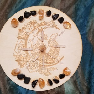 Fox Moon Phase Crystal Grid