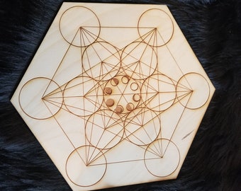 Meatron's Cube with Moon Phase Crystal Grid