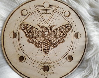Death Moth Moon Phase Crystal Grid