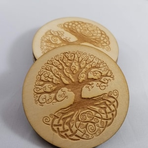 Set of 5 - Tree of Life Birch Coasters