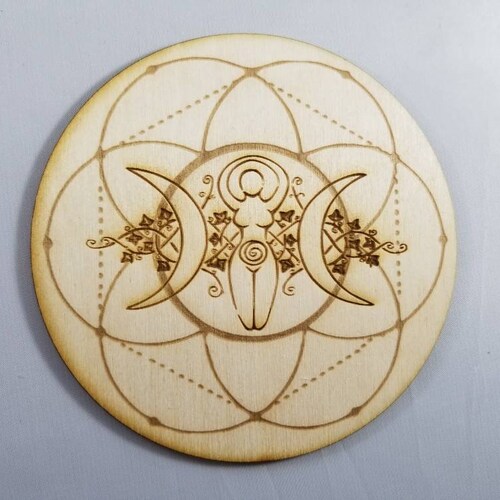 Fertility Triple Moon Goddess Crystal Grid Etsy