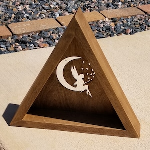 Fairy on the Moon Shelf, triangle shelf, nursery décor