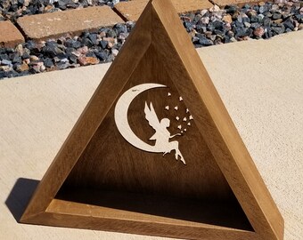 Fairy on the Moon Shelf, triangle shelf, nursery décor