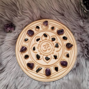 Om Mandela Moon Phase Crystal Grid