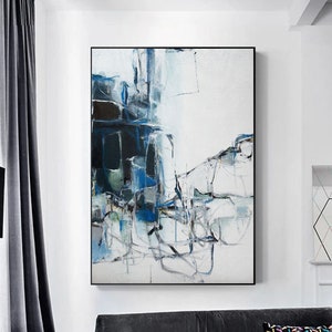 Blue Memory #9, oil painting, abstract art, abstract, abstract oil, abstract painting, oil Painting, painting on canvas, large oil painting,