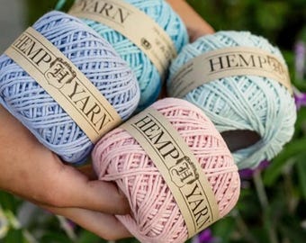 Hemptique Hemp and Cotton Yarn Worsted Weight 4 CHOOSE COLORWAY