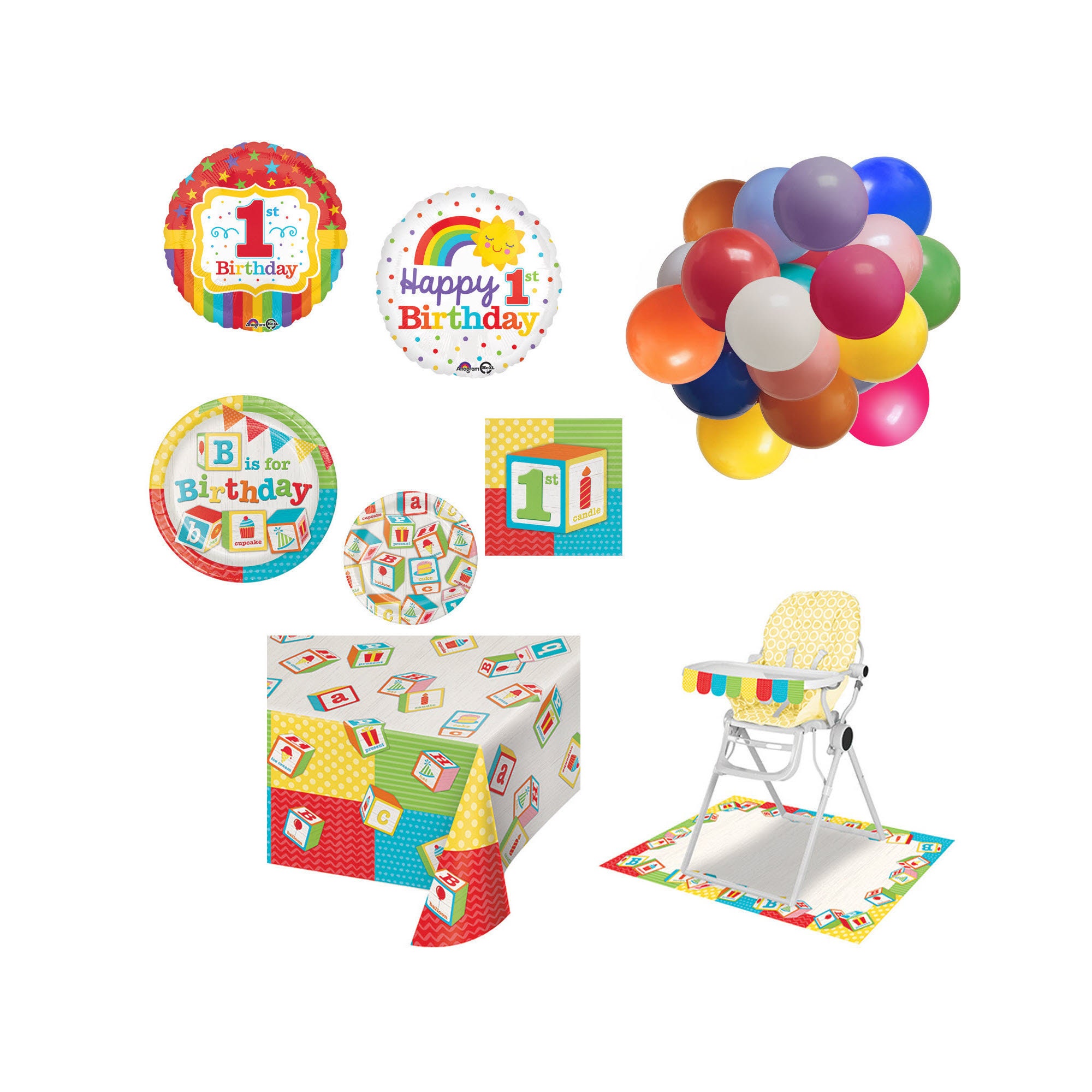 1st Birthday Party Supplies Decorations for 16 Plates Etsy