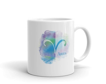 Aries Colorful Mug 11oz, 15oz - Zodiac Coffee Mug - Aries Gifts - March, April Birthday