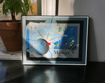 Map of Mimas Framed Poster | Space Exploration