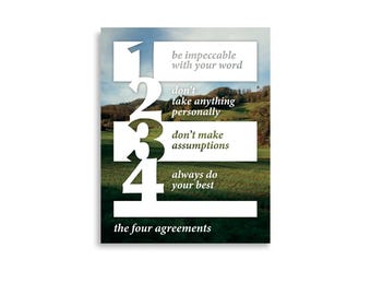 Switzerland Four Agreements Poster | 4 Agreements | Toltec Wisdom - 24x36, 18x24, 16x20, 12x16, 11x14