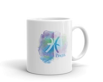 Pisces Colorful Coffee Mug 11oz, 15oz - Zodiac Coffee Mug - Pisces Gifts - February, March Birthday