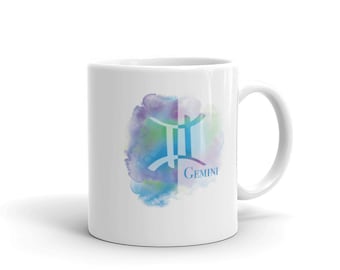 Gemini Colorful Coffee Mug 11oz, 15oz - Zodiac Coffee Mug - Gemini Gifts - May, June Birthday