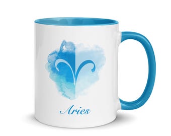 Aries Colorful Mug 11oz, 15oz - Zodiac Coffee Mug - Aries Gifts - March, April Birthday