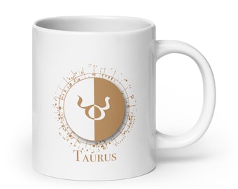 Taurus Gold Coffee Mug 11oz, 15oz - Zodiac Coffee Mug - Taurus Gifts - April, May Birthday