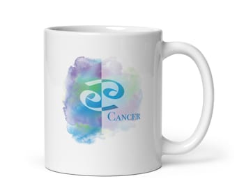 Cancer Colorful Zodiac Mug 11oz, 15oz - Zodiac Coffee Mug - Cancer Gifts - Cancer Constellation Mug - June, July Birthday