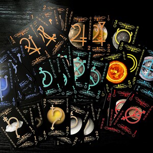 Jeu de cartes La République solaire - Jeu de cartes spatiales - Cartes spatiales à collectionner - Planètes et lunes