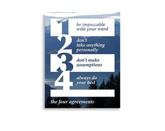The Four Agreements Poster | Swiss Alps Mt. Rigi Background