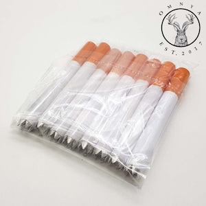 Set van 8 dugout-vleermuizen met grindertip - metalen sigaretten - one-hit-pipes - slagvleermuisset (+8 koperen pijpgaasjes... of meer!)