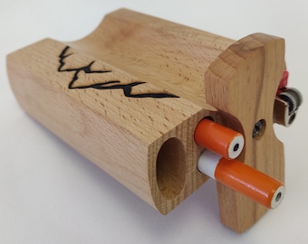 Beech Mountain LRG Dugout Stash Box with Lighter Slot, +2 Grinder One Hitter Bat Pipes, +10 Pipe Screens & Cleaning Tool - FAST SHIPPING