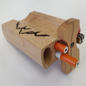 Beech Mountain LRG Dugout Stash Box with Lighter Slot, +2 Grinder One Hitter Bat Pipes, +10 Pipe Screens & Cleaning Tool - FAST SHIPPING