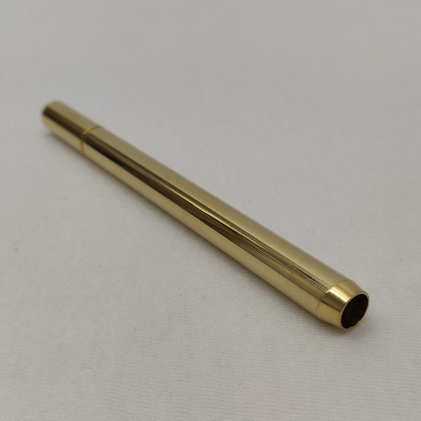 4" Smooth Tip Brass One Hitter - Smooth Brass Smoking Pipe, Portable Pipe for Dugout Boxes - 4" x 1/3" One Hitter Bat + 4 Brass Pipe Filters