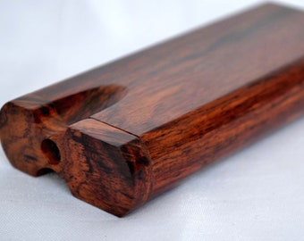 Rosewood Dugout Stash Box with Metal One Hitters & Brass Screens