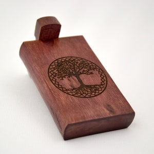 3" Purpleheart "Tree of Life" Dugout Stash Box z 2" rurą One Hitter +4 mosiężne sitka