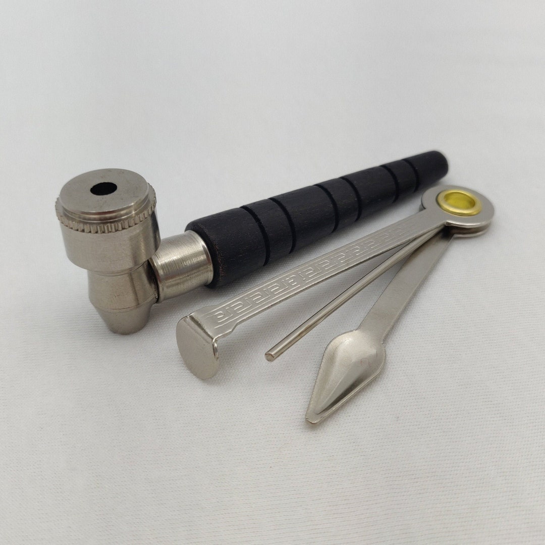 Pipa In Legno E Metallo Con Testa A Vite Aquasensishop - 14 Cm Con Filtro E Scovolino
