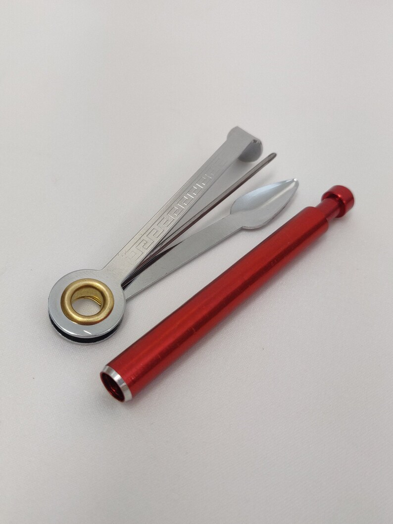 Red 3 Push to Clean Onehitter Pipe Cleaning Tool Set Etsy
