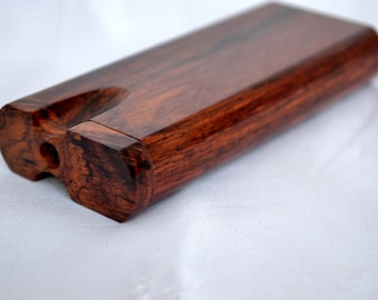Beautiful Dalbergia Rosewood Dugout with Spiked Metal Bat Swivel Top One Hitter