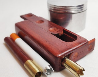 Redwood Dugout Set, Brass One Hitter, Metal Herb Grinder
