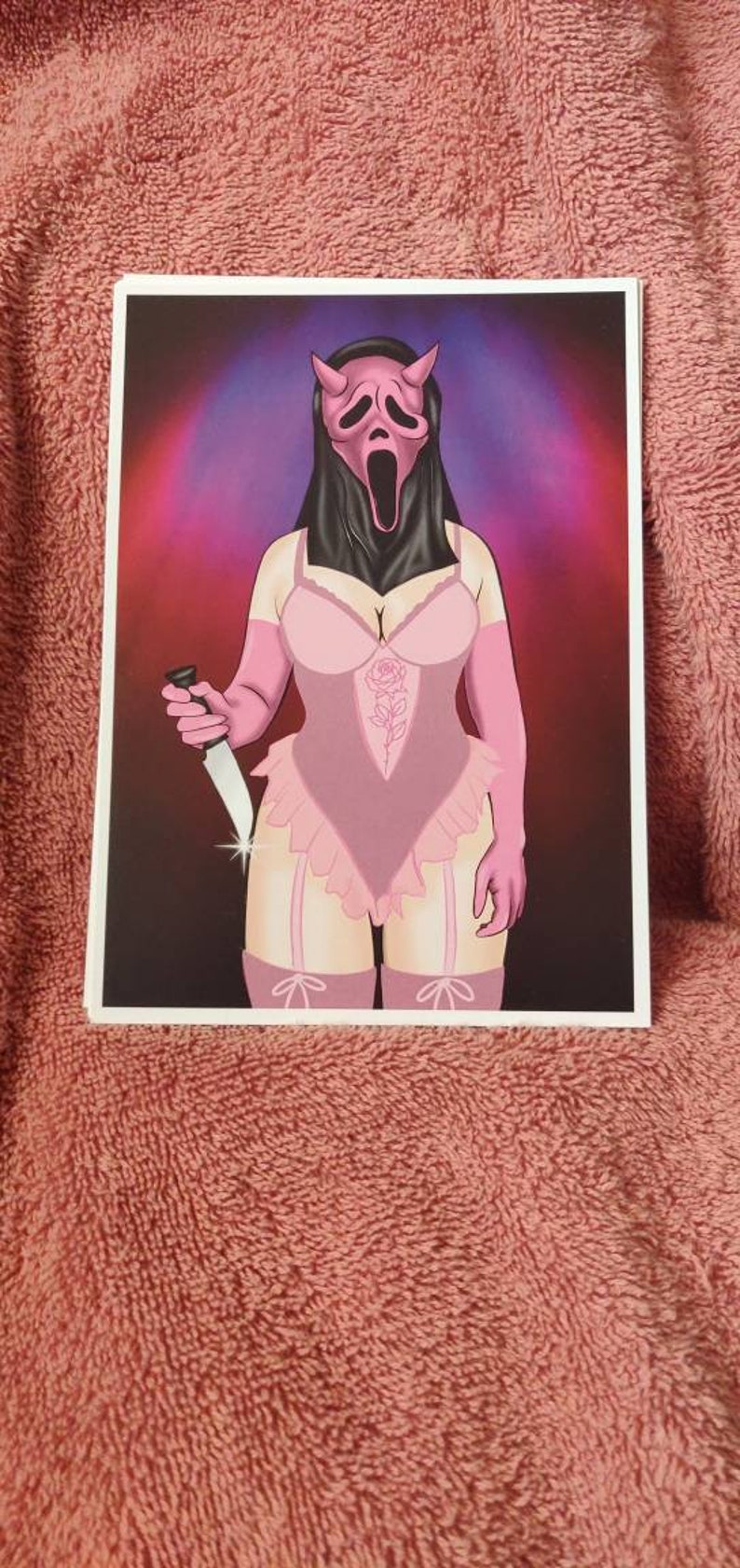 Scream Ghostface Wife art print size 5x7 goth art slasher | Etsy