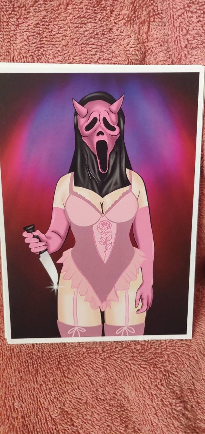 Scream Ghostface Wife art print size 5x7 goth art slasher | Etsy