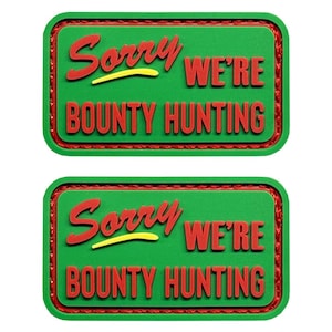 Sorry We’re Bounty Hunting PVC Ranger Eye Patch Pair - Hook Backing