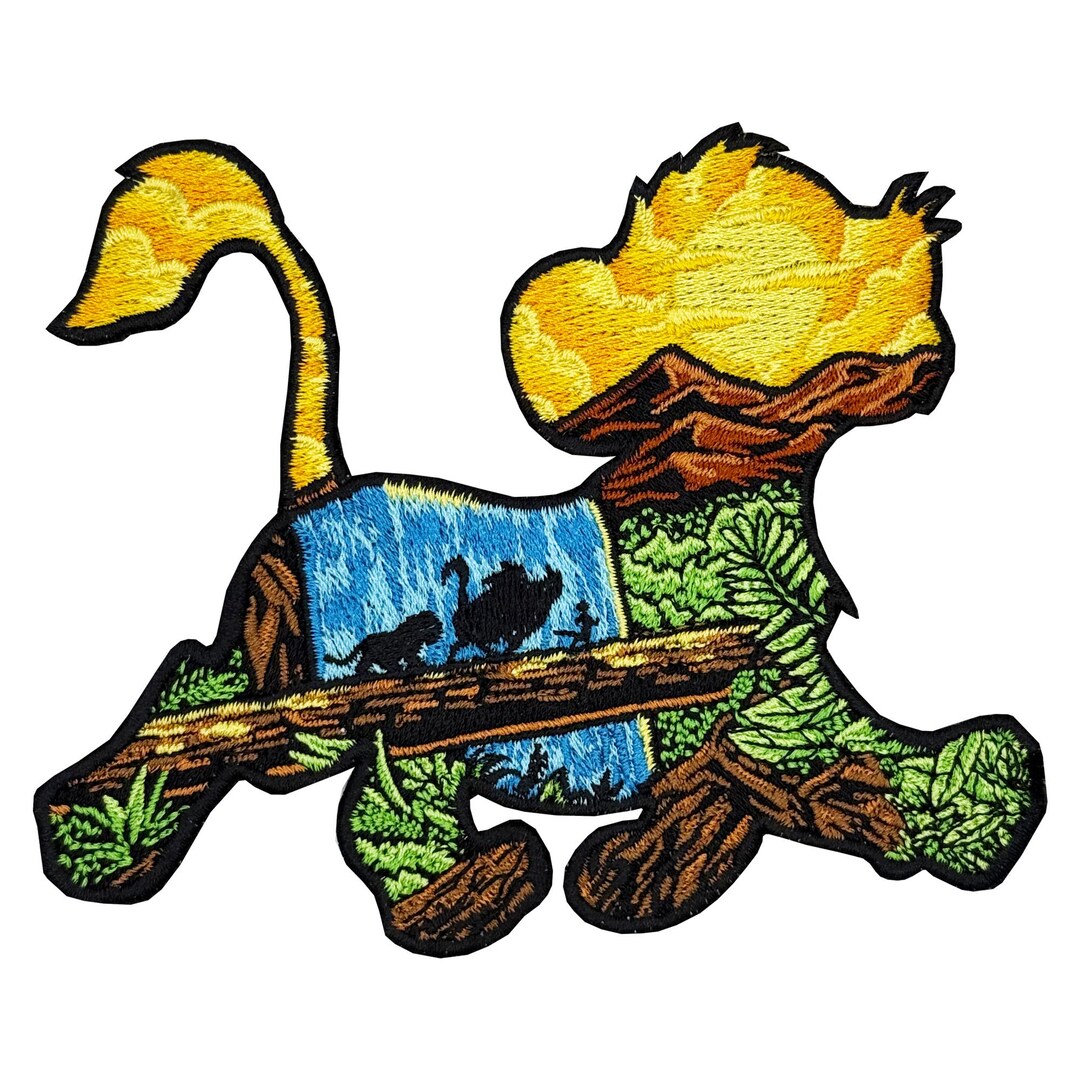 Lion King Waterfall Sunset Nature Embroidered Patch - Etsy