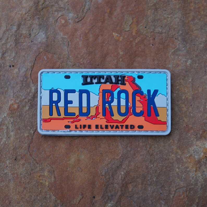 Red Rock Utah License Plate Embroidered Patch - Etsy