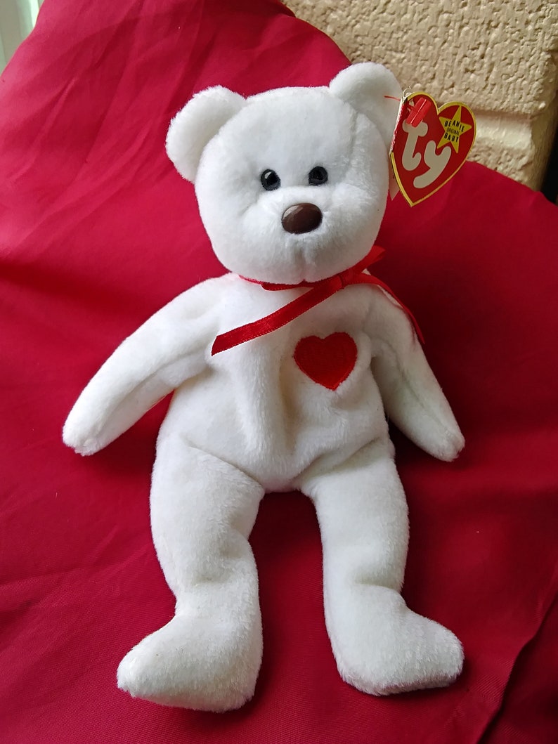 RARE: 1993 Valentino the Bear TY Beanie Baby With Brown Nose and ...