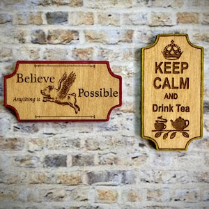 Dollhouse Miniature Signs, Scale 1:12