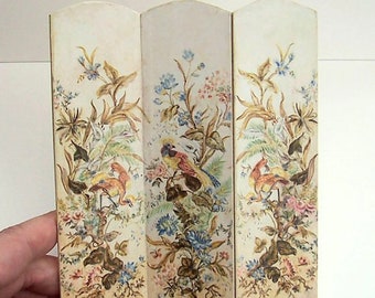 Dollhouse Miniature Hand-Painted Screen/Room Divider, Scale 1:12