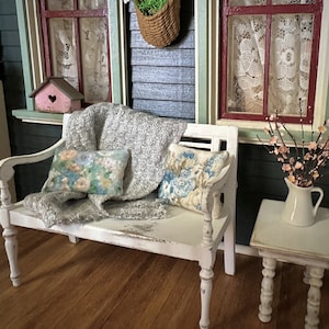 Dollhouse Miniature Gray Throw, Scale 1:12