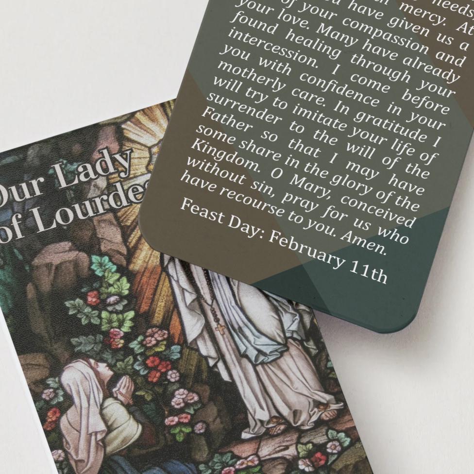 Our Lady of Lourdes: Catholic Mary Prayer Card Saint Gift Set - Etsy