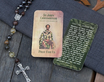 John Chrysostom Orthodox Icon Prayer Card Set: Doctor of the Church & Holy Hierarch