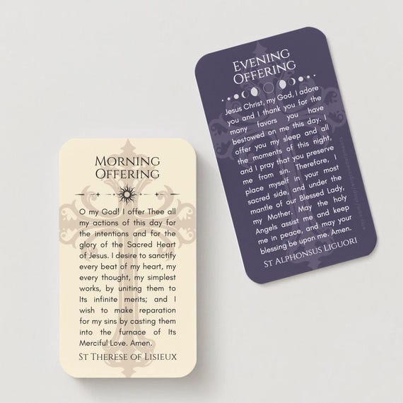 Prayer Card Set: Morning & Evening Prayer Catholic Devotional