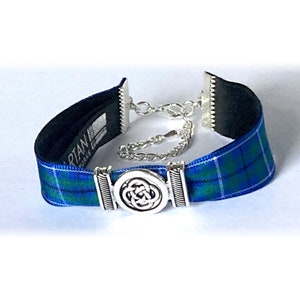 Douglas tartan Celtic centre bracelet with gift bag | Handmade in Scotland NEW