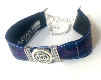 Pride of Scotland bracelet Scottish tartan with Celtic centre or infinity centre with gift bag. Handmade in Scotland. Gift