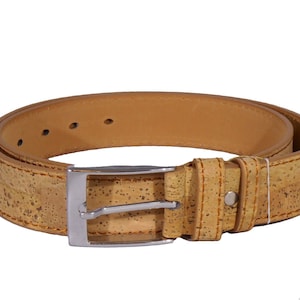 DROP Little cork waist belt, handmade, eco-friendly VEGAN  (106 x 1.4 cm      41.7&quot; x 0.6&quot;)