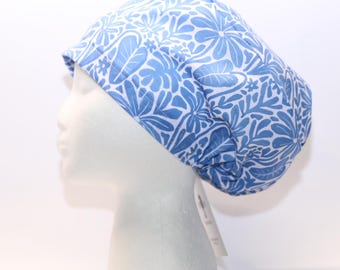 Women's Euro Surgical Scrub Cap, ALOHA  Print with cord lock