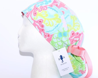 Women's Ponytail Scrub Cap MULTIPLE FABRIC CHOICES!